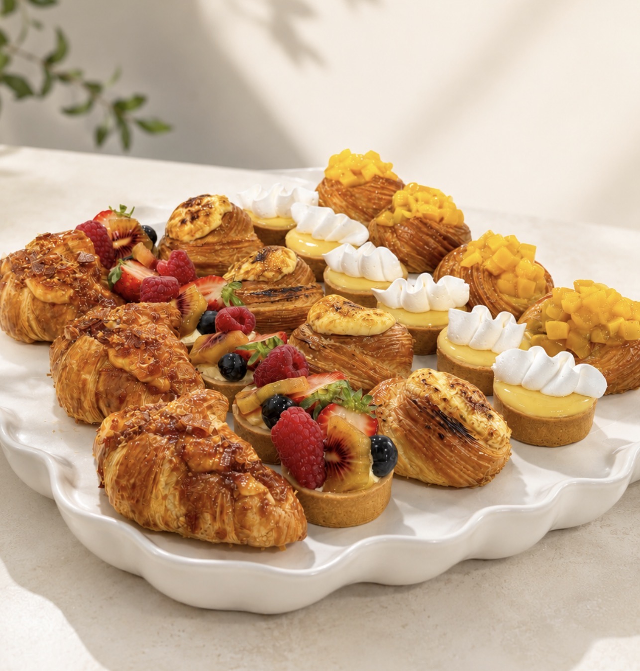 Pastry and catering platter from French Riviera Tropézienne Bakery