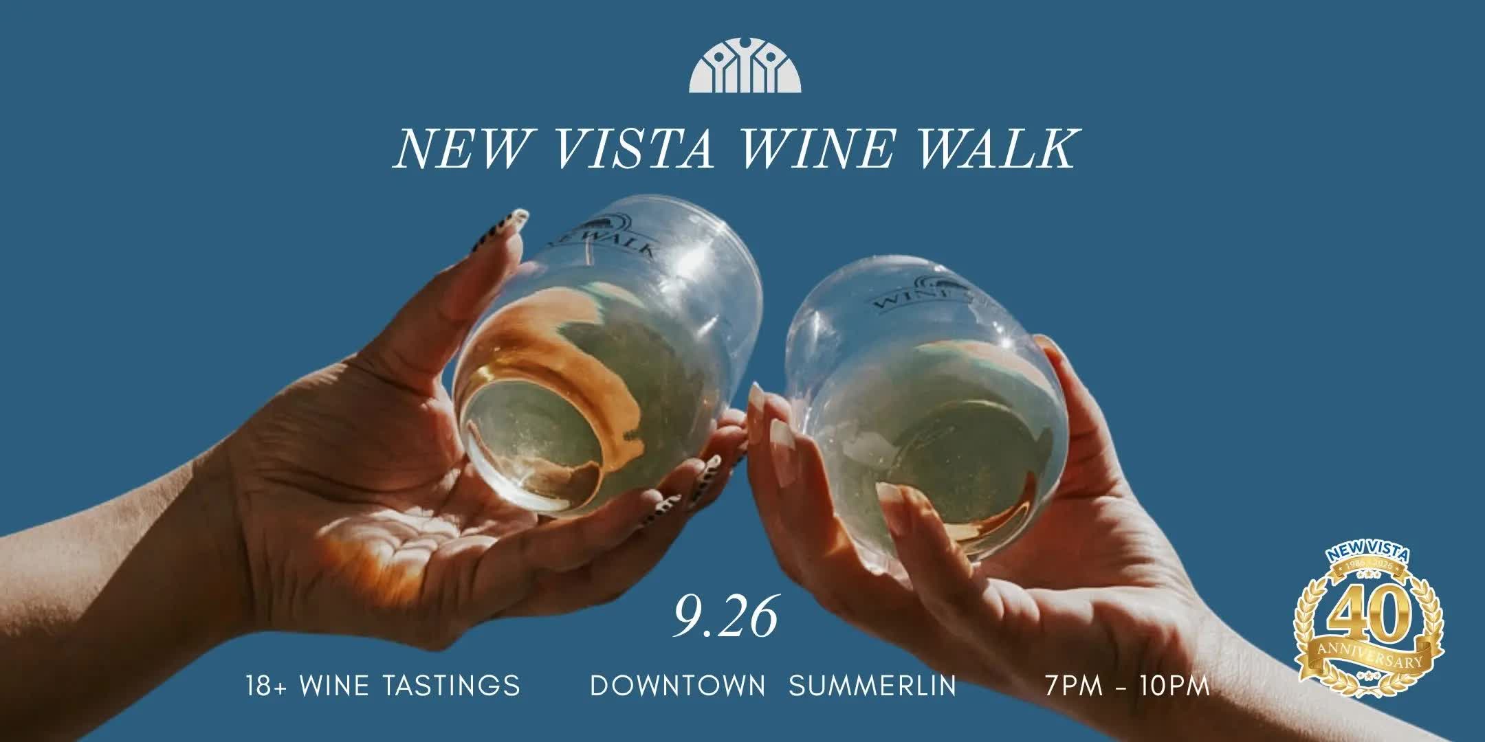 New Vista Wine Walk Sep 26 Downtown Summerlin promo graphic