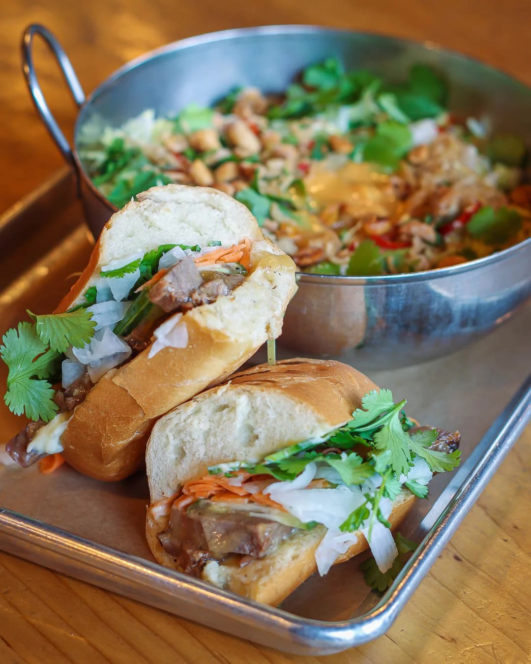 Bánh mì and napa cabbage salad at 595 Craft and Kitchen (official venue photo)
