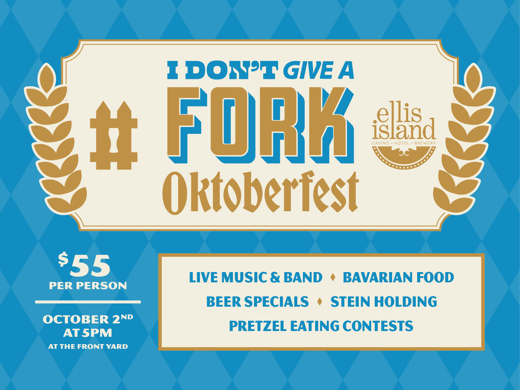 I Don’t Give a Fork Oktoberfest at Ellis Island (official event graphic)